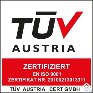 DIN ISO 9001:2008 und ISO 14001:2009 zertifiziert